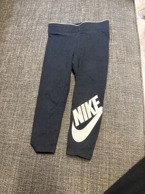 Nike Black Leggings with White Swoosh Logo